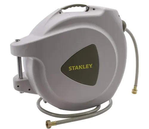 Stanley Accuscape Pro Series Automatic Hose Reel on a white background