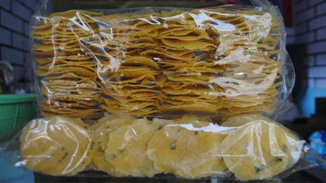 cassava opak  is a type of cracker-like snack 