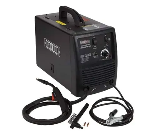 Ironton 125 Flux-Cored Welder with cables and a brush.