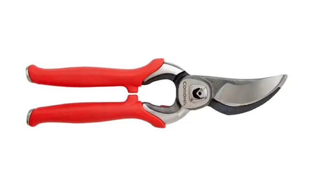 Corona BP 7100D DualCUT Bypass Pruner with closed blades and red handles