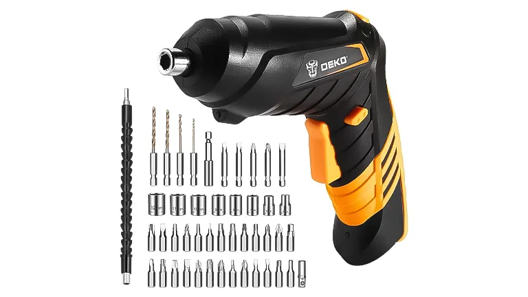 DEKOPRO 3.6V Electric Cordless Screwdriver with various bits and extension shaft