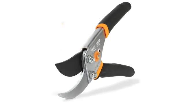 Fiskars Bypass Pruning Shears with orange and black handles