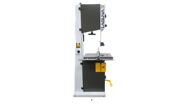 Laguna LT16 Bandsaw with square worktable and safety features.