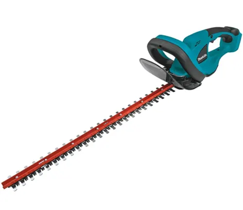 Makita 18V LXT Cordless Hedge Trimmer on a white back ground