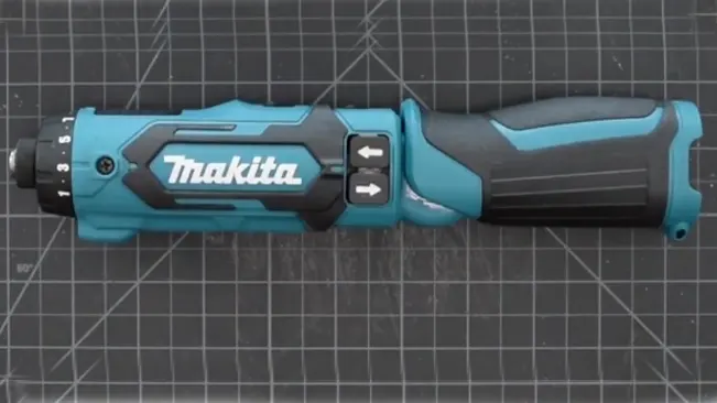 Makita 7.2V Cordless Driver-Drill on gridded mat