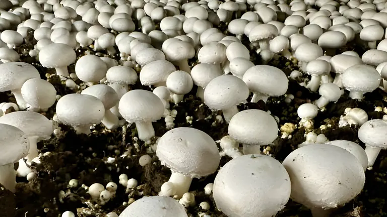 Group of white mushroom