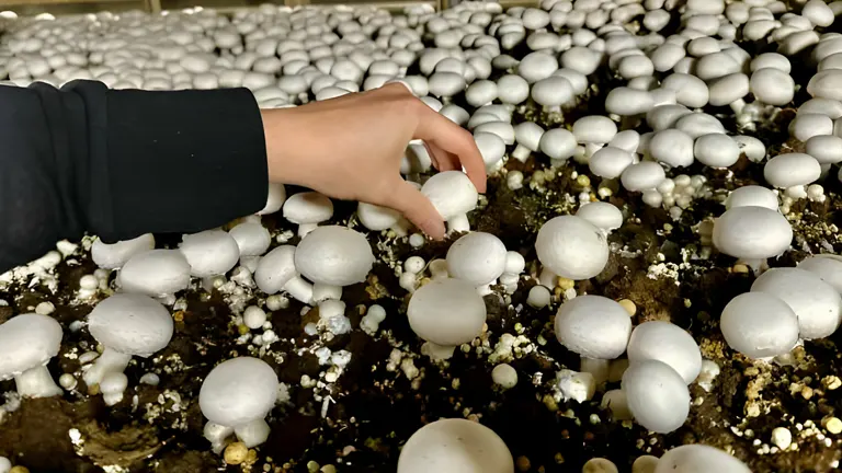 Person Picking mushroom  by Hand

