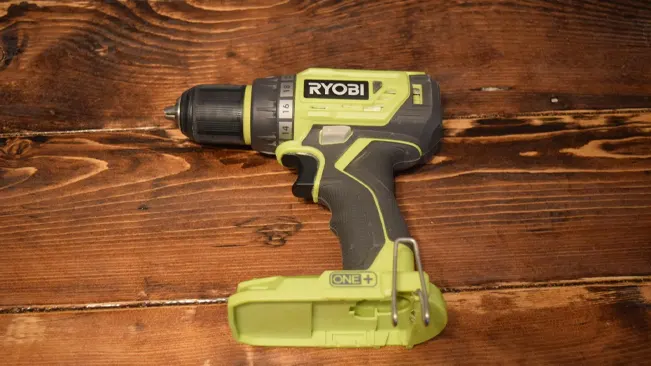 Ryobi P252 18V ONE+ brushless drill/driver on a wooden surface.