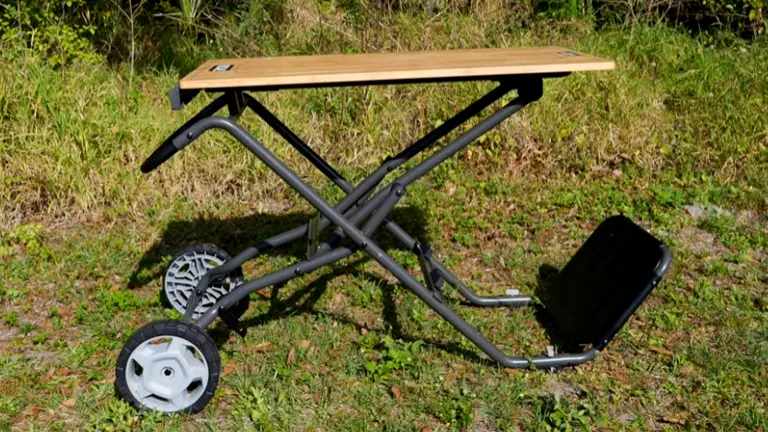 Ryobi Speed Bench Mobile Workstation Standing on the grass