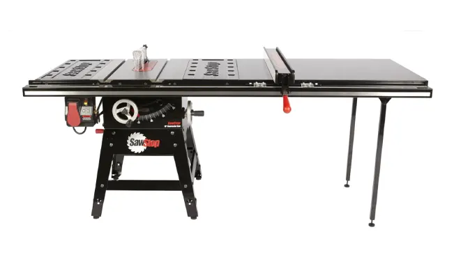 SawStop 10-Inch Contractor Saw with extended table and precision fence system