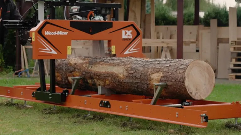 Wood-Mizer LX50SUPER cutting big log
