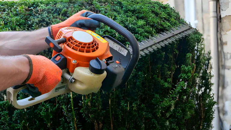 Person using Double-sided Hedge Trimmers