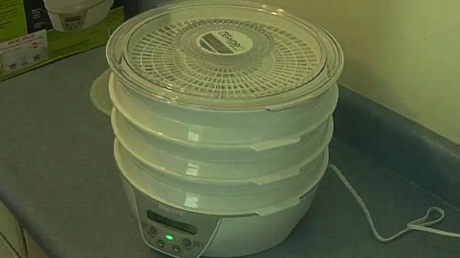 White dehydrator with trays
