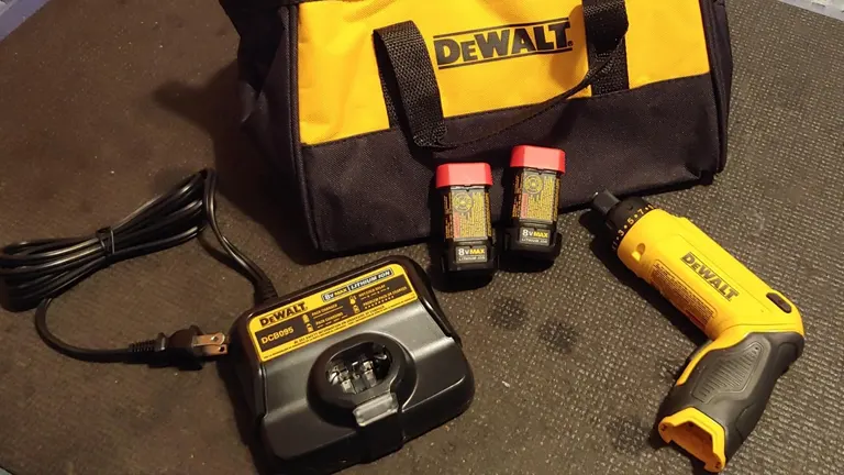 DeWalt DCF680N2 8V MAX Cordless Screwdriver Kit on the table