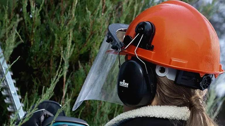 Girl with Protective helmet
