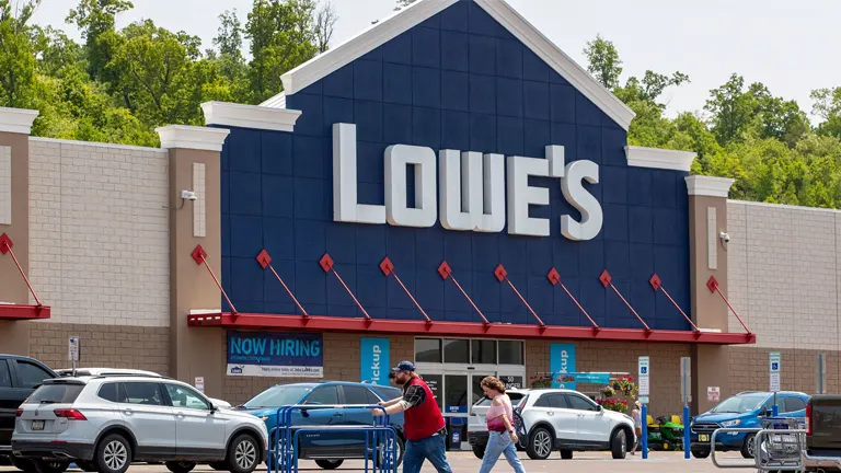 Lowe's Front Store with 2 person walking