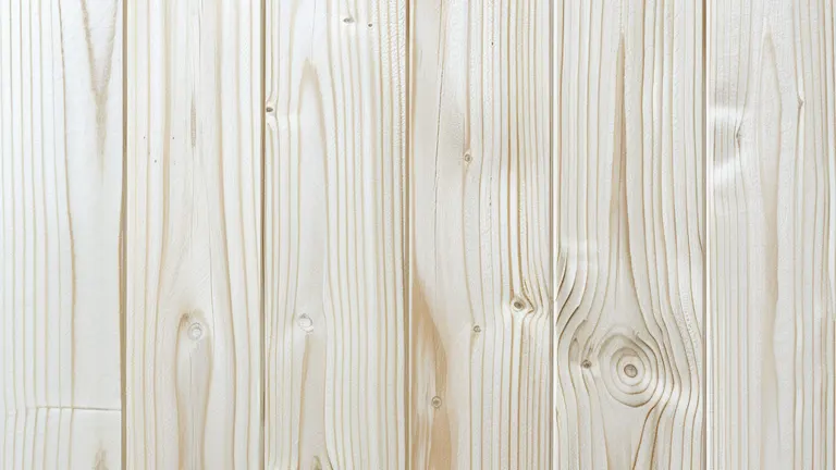 Close-up of whitewashed wooden planks with visible knots and grain patterns.