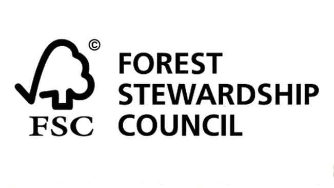 Logo of the Forest Stewardship Council, indicating FSC certification for responsible forestry.