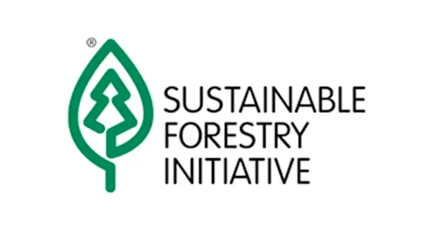 Logo of the Sustainable Forestry Initiative, indicating SFI certification for sustainable forestry practices.