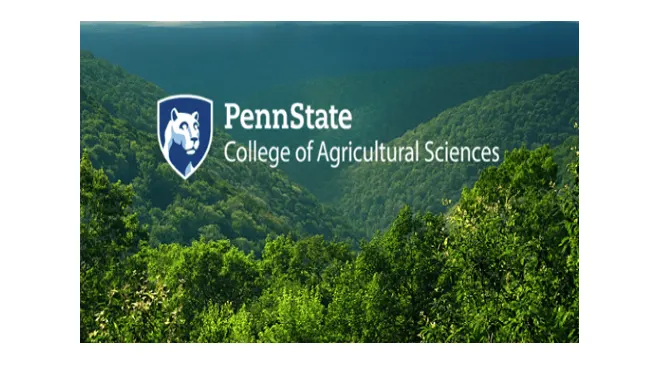 Penn State College of Agricultural Sciences logo with forest background.