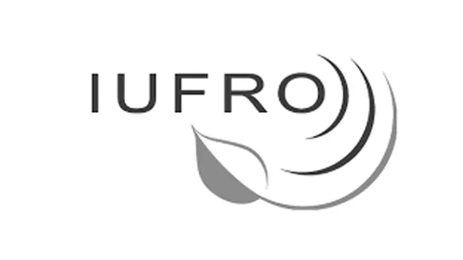 IUFRO logo with abstract leaf design, representing international professional forestry bodies.
