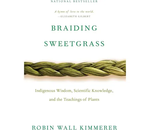 Cover of "Braiding Sweetgrass" by Robin Wall Kimmerer.