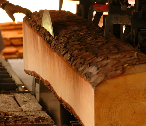 awing a log into lumber, demonstrating the value of different timber product classes.