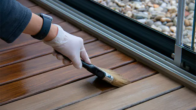 Deck staining hardwood