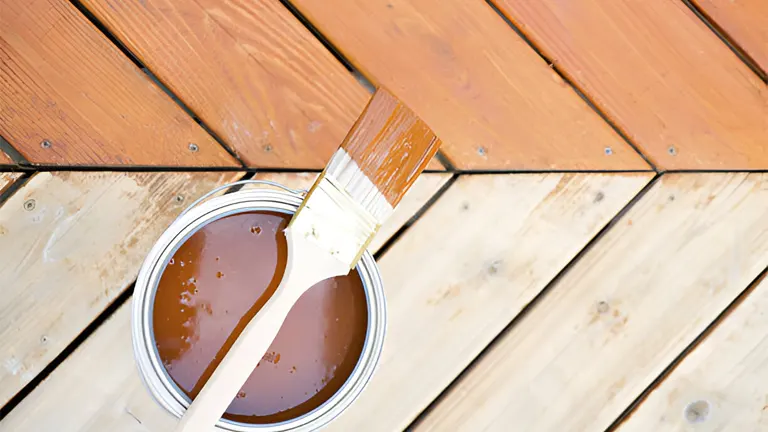 Staining hardwood patio deck