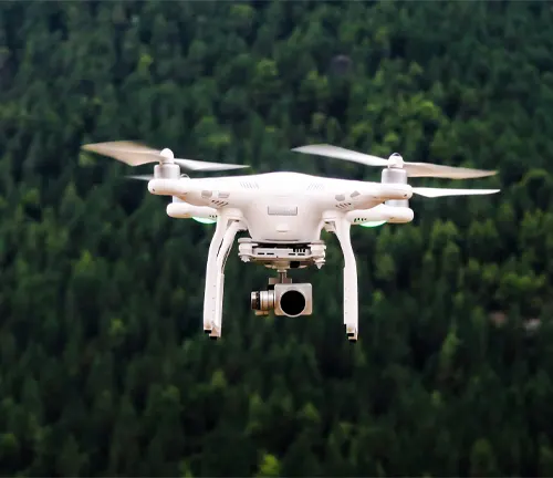 Image of technology drone in forest