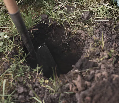 Hand holding soil, preparing for planting mimosa seeds.