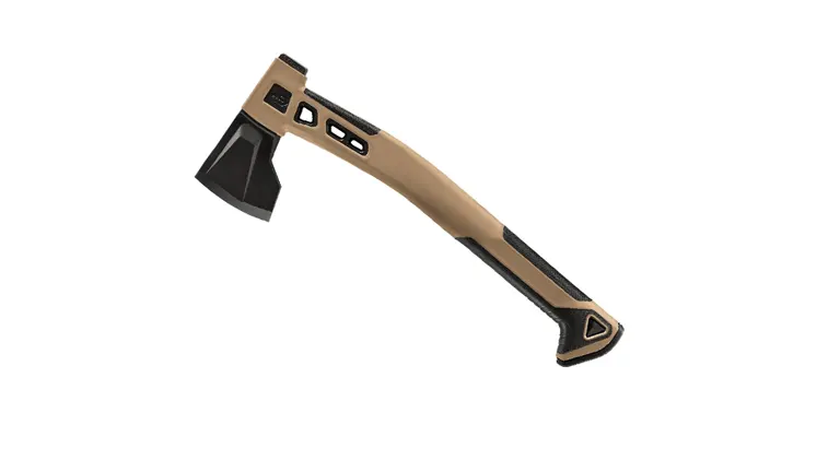 Tan and black hatchet with modern design