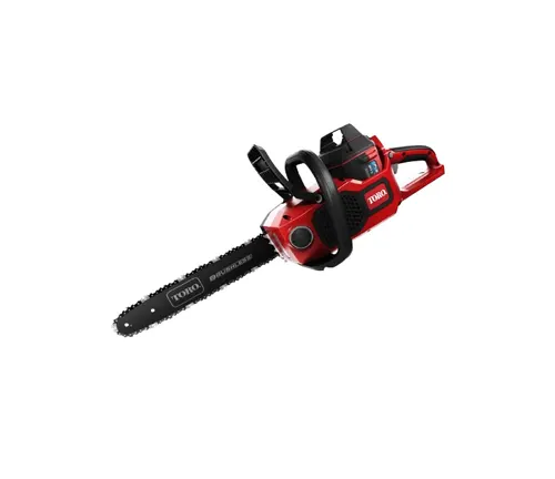 Toro Flex-Force 60V cordless chainsaw with 16-inch bar.