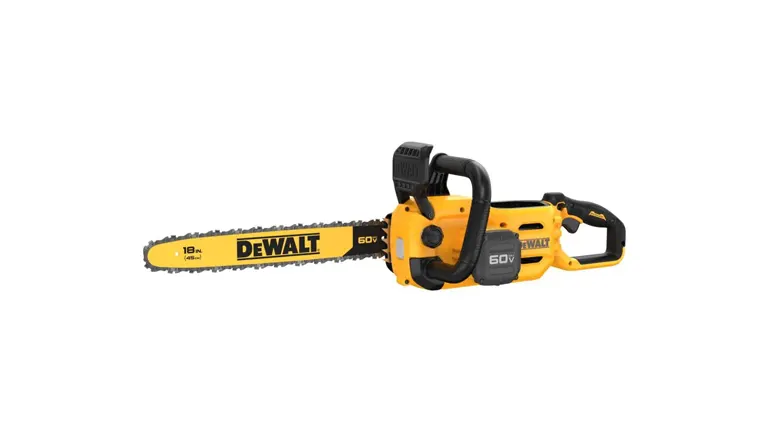 DEWALT 60V MAX Cordless Chainsaw (DCCS672B) with 18-inch bar.