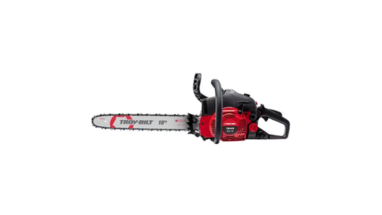 Troy-Bilt 18-Inch 42cc Gas Chainsaw (TB4218) in red and black.