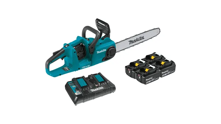 Makita XCU04PT1 36V (18V X2) LXT Brushless Chainsaw Kit with batteries and charger